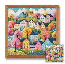 Colourful town printed - town,