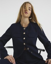 River Island Womens Navy Mac Jacket Size 10