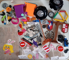 Job Lot of Spare Parts For Toys or action figures? - wheels/road signs/fangs etc