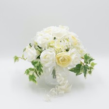 Artificial Wedding Flowers Table Vase Decoration Posy Cream Ivory Roses
