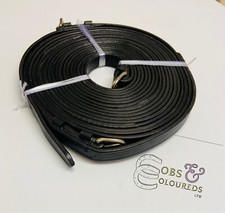 BLACK LEATHER DRIVING REINS, SHETLAND, PONY, COB, FULL SIZES *FREE POSTAGE*