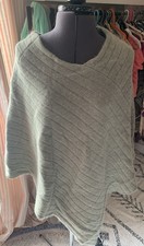 Women’s Monsoon Pale Green Lambs Wool Poncho Cape Shawl Size Small/Medium