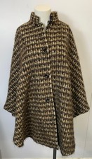 Vogue Paris Original Women’s Cape, Wool Blend, Check Pattern, Size free - #1008