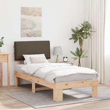 Bed Frame Solid Pine Taupe