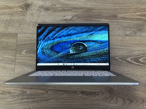 White chrome book - white, hp