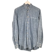 Our Legacy Denim Shirt Small Mens Blue Hemp Cotton Button Up Japanese Fabric