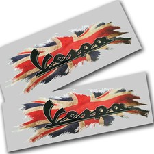 VESPA British union flag jack Motorcycle  graphics stickers decals x2 LRG