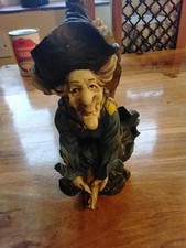 Resin Witch On Broomstick Ornament