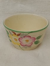 1930's Crown DUCAL Small Bowl Floral Pattern with Green Rim 4cm Tall