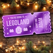 Purple Mirror Acrylic Ticket Legoland Or Any Day Out Personalised Any Text