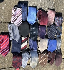 Mens Job lot of 25 bundle polyester ties faults many brands crafts material 009