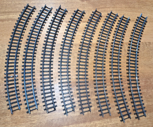 Curved model railway track - 8x,