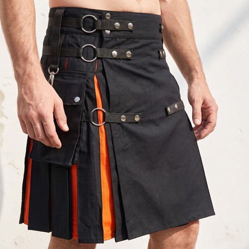Men black orange - black, gothic