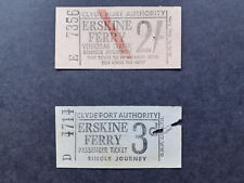 Erskine Ferry – 2 no. Vintage Pre-decimal Tickets from 1970; One owner; in VGC
