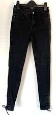 Black Denim 365 Girls/Womens Jeans with lace detail Size 8 UK