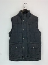 Fat Face Sleeveless Charcoal Gilet 3 Pocket Cotton Blend Size S