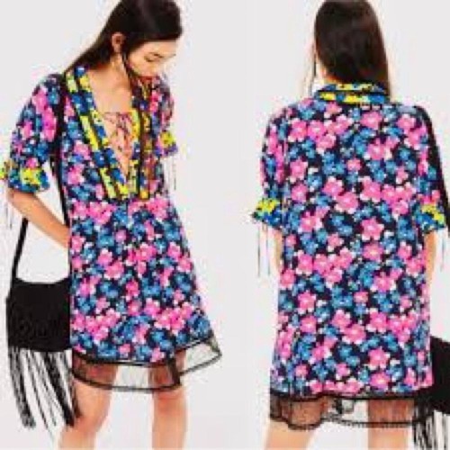 Topshop floral print - lace, up