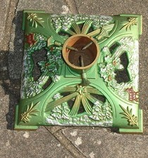 Vintage  Cast Iron Christmas Tree Stand Base Holder 11" Square