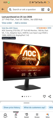Aoc gaming 27g15n inch - aoc,