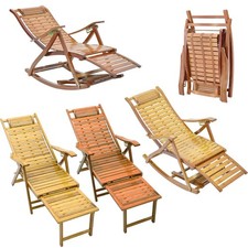 Bamboo Folding Recliner Chair