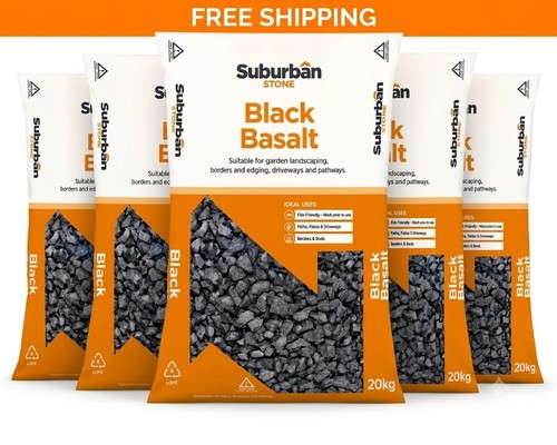 Black basalt gravel - basalt,