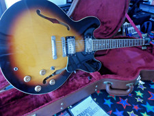AWESOME BURNY RSA-65 SUNBURST  SEMI ACOUSTIC GUITAR WITH CUSTOM HARDCASE !