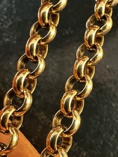 BOXED Heavy Vintage 9K Gold Belcher Chain Necklace -B'ham Hallmark -21", 33.25g