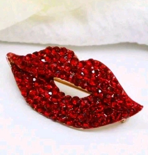 Fashion sexy red lips brooches - fashion,