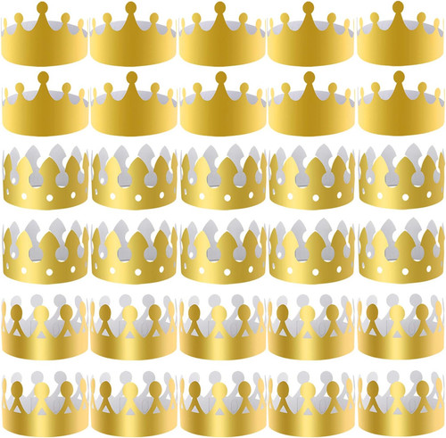 Pieces golden paper crown - 27,