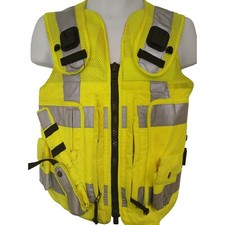 Tactical Vest Hi Viz Integrated Pouches Klickfast Hi Vis Yellow Police Size XS