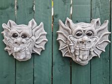 Latex & Fibreglass Pair of Cheeky Gargoyle Faces 