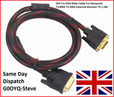 DVI-I to VGA Male Cable For Kenwood TS-890S TS-990S External Monitor TV 1.5M