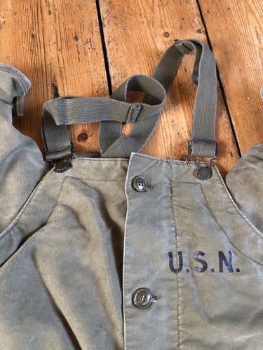 Usn ww2 cold weather bibs - ww2,