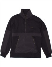 NICCE Mens Zip Neck Sweatshirt Jumper Medium Navy Blue Colourblock AX06