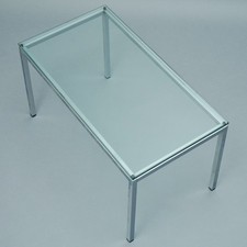Vintage 1960s Coffee Table Steel & Glass HBT 42x75x40cm Florence Knoll Era 1stZ