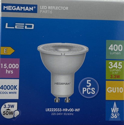 Pack megaman 3 3w gu10 - pack, of