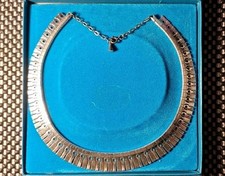 Vintage H. Samuel White Metal Costume Jewellery Necklace Chain In Original Box