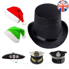 VDL Navy Captain Hat Black Top Hat Graduation Police Officer Sombrero Santa Hat