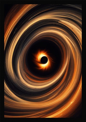 Intimate black hole framed - black,
