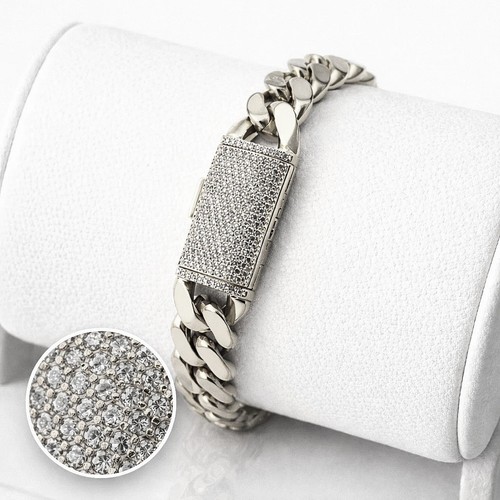 18k white gold layered cuban - 18k,