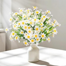  8Pcs Artificial Flowers Faux Daisy Fake Plants Outdoor For Home Garden Decor