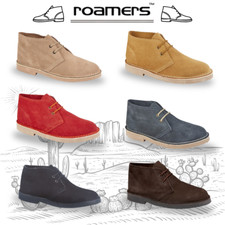 Mens Suede Desert Boots Roamers Casual Ankle 2 Eyelet Chukka Boys Lined M467