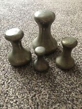 Vintage Set 4 Brass Capstan Bell Shop Weights 4lb 2lb 1lb & 8oz Collectible