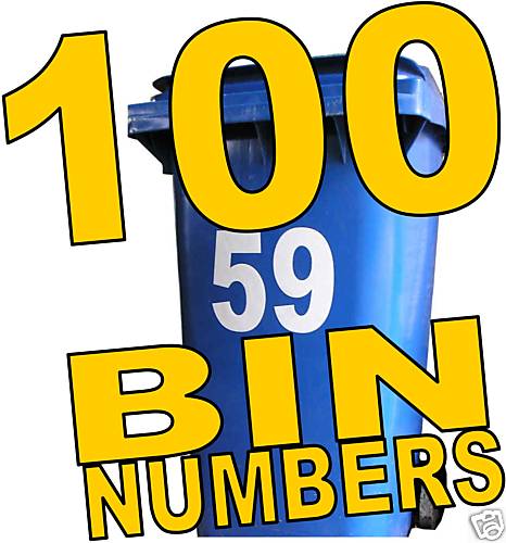 100 wheelie bin numbers - numbers, earn