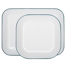 2pc Green Rectangle White