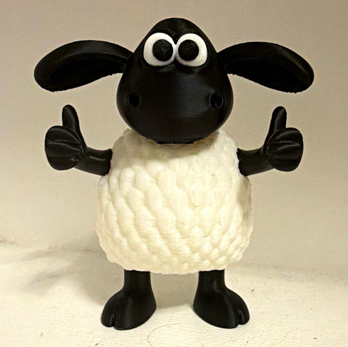 Black white sheep figurine - black,