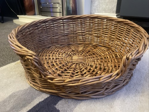 Wicker cane basket dog - basket,