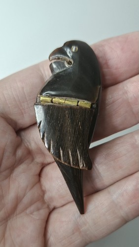 Antique hand carved horn - hand,