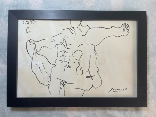 Pablo picasso drawing - drawing, framed