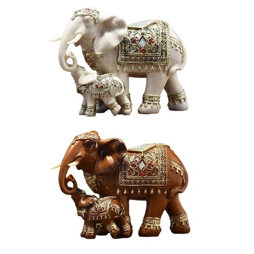 Elephant family statues - elephant,